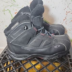 Salomon Black Avo W+ Thinsulate™ Waterproof Winter Boots Wms Sz 7 Lace Up